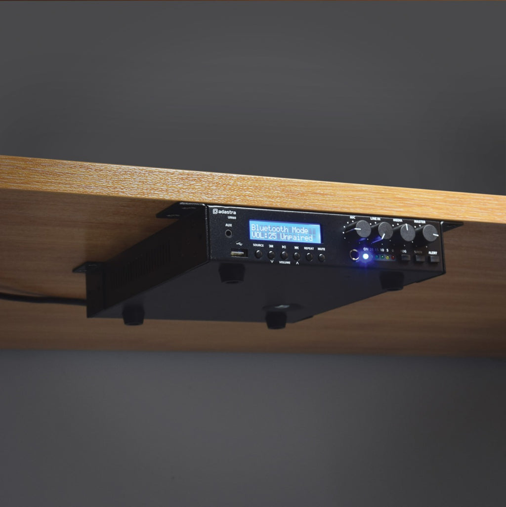 8 x 3" BC3V 100V Wall Speaker Package + Adastra UM60 BT / USB Media Amplifier + Wiring in Black