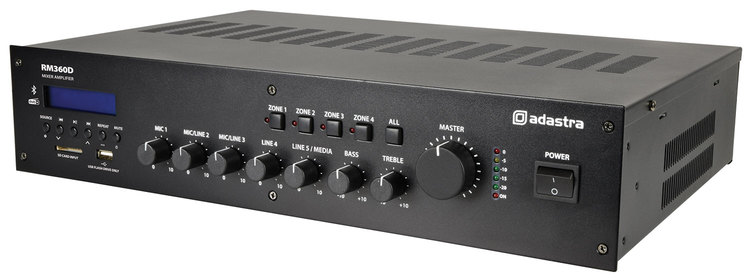 Adastra RM360 100V Mixer-Amplifier with DAB+, BT, USB/SD