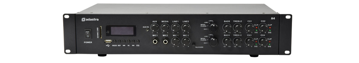 Adastra A4 Dual Stereo PA Amplifier 4 x 200W