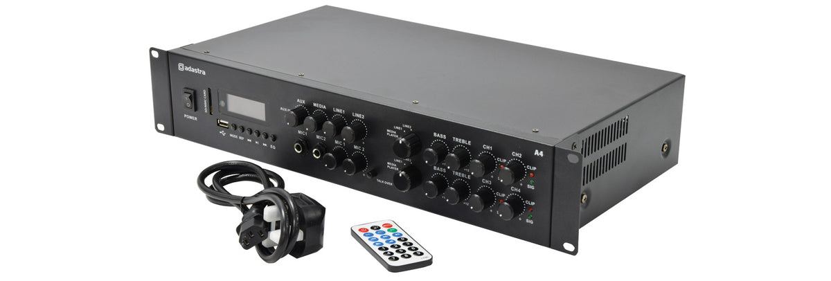 Adastra A4 Dual Stereo PA Amplifier 4 x 200W