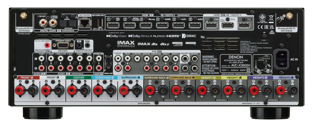 Denon AVC-X3900H 9.4 Channel 8K AV Receiver – Black