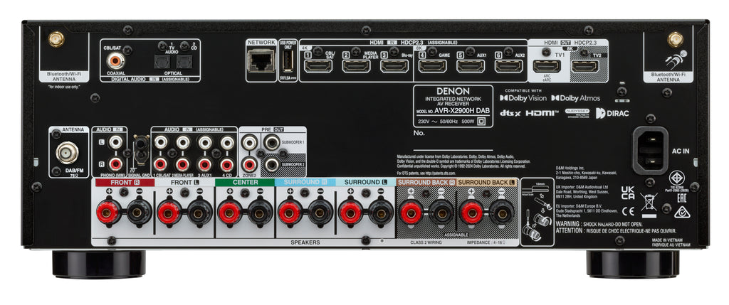Denon AVR-X2900HDAB 7.2 Channel 8K AV Receiver – Black