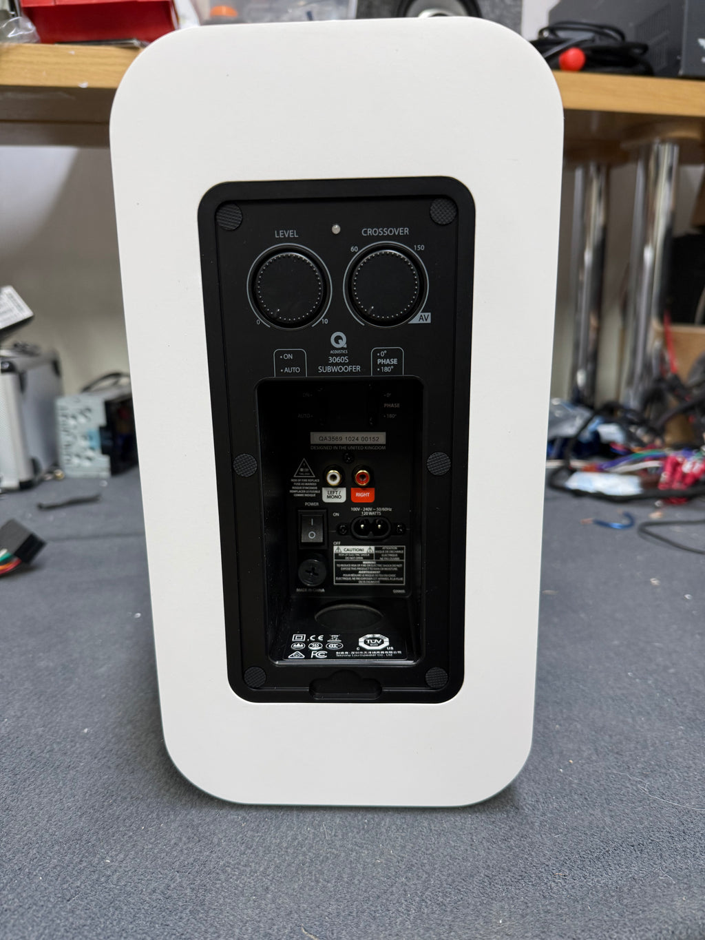 Q Acoustics 3060S Slimline Active Subwoofer – Satin White - OPEN BOX