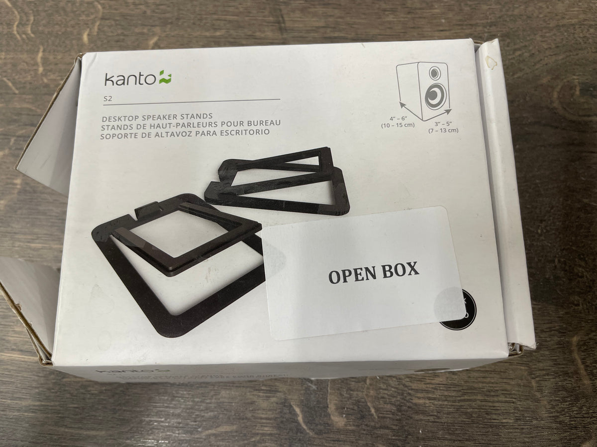 Kanto Audio S2 - Desktop Speaker Stands (Pair) - Aluminium Black - OPEN BOX