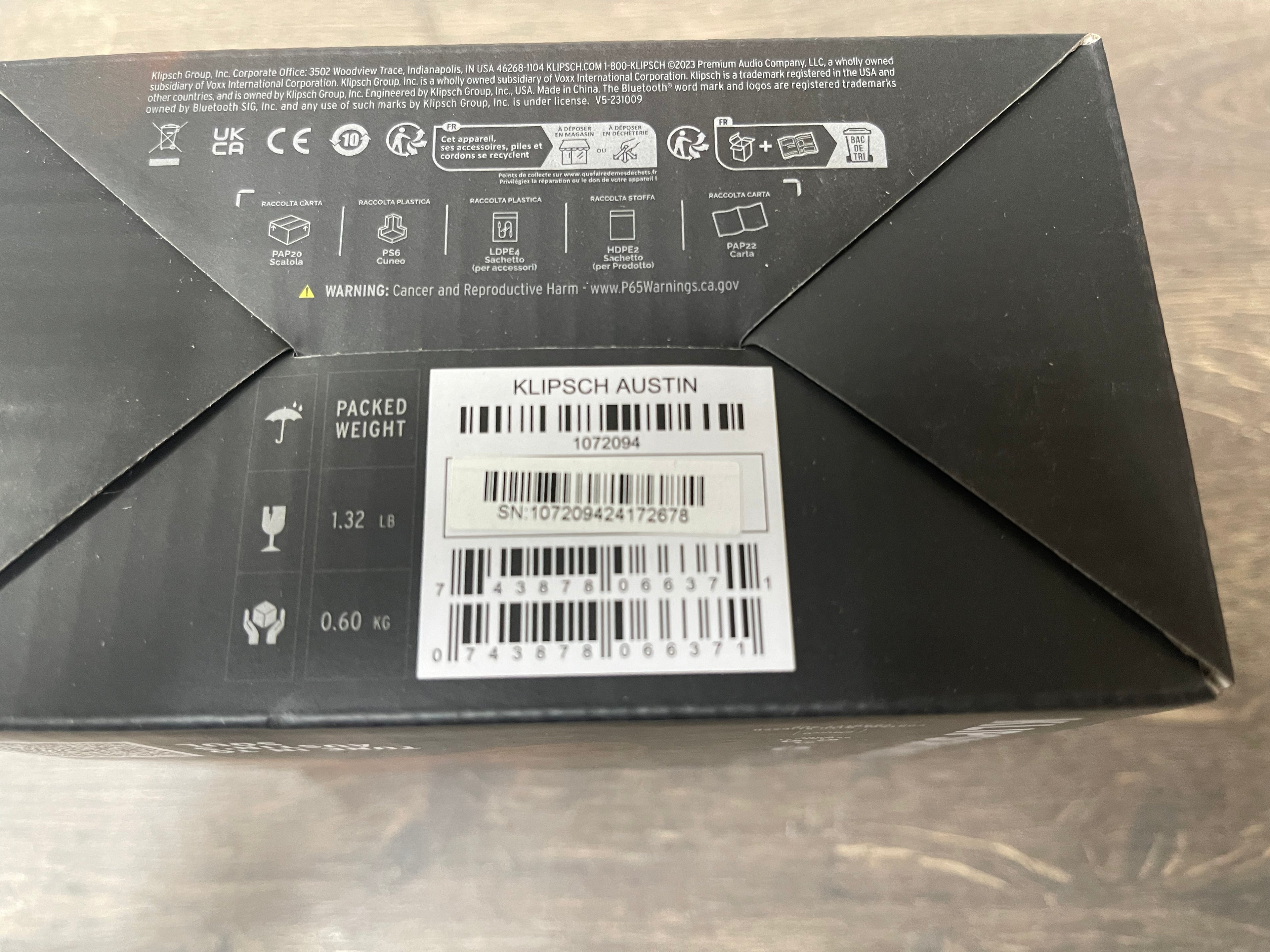 Klipsch Austin Music City Series Portable Speaker - Black - OPEN BOX