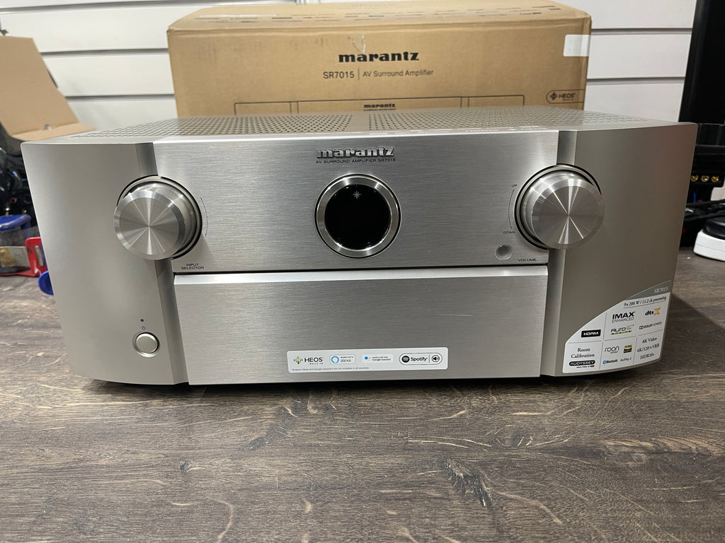Marantz SR7015 - 9.2ch 8K AV Receiver 3D Audio with HEOS Built-In & Voice - Silver Gold - EX DEMO