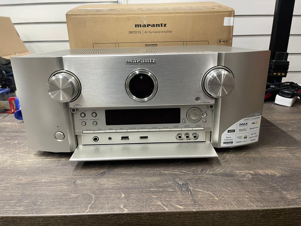 Marantz SR7015 - 9.2ch 8K AV Receiver 3D Audio with HEOS Built-In & Voice - Silver Gold - EX DEMO
