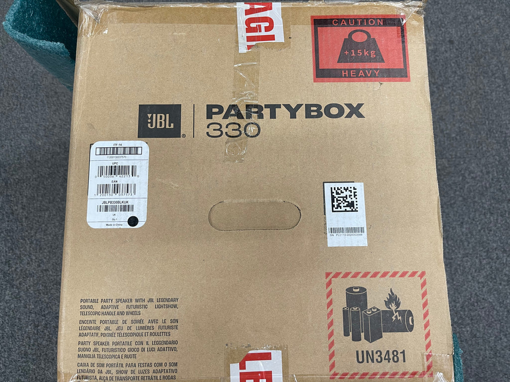 JBL PartyBox 330 - Portable Bluetooth Party Speaker with Lights – Black - OPEN BOX