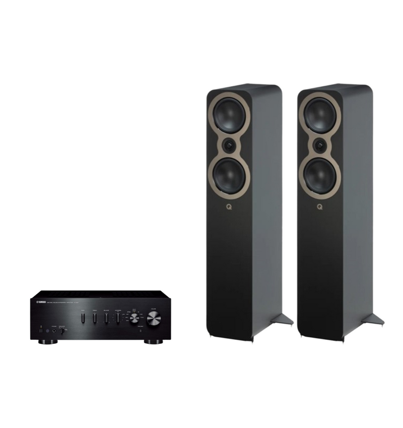 Yamaha A-S301 Hi-Fi Stereo Amplifier + Q Acoustics 3050c Floor Standing Speakers Package and 5 metres Classic 79 Strand