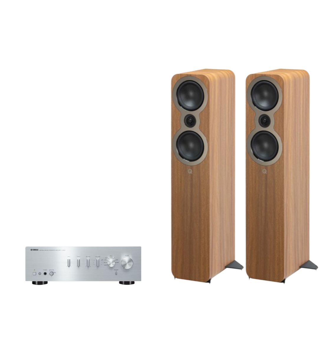 Yamaha A-S501 Hi-Fi Stereo Amplifier + Q Acoustics 3050c Floor Standing Speakers Package and 5 metres Classic 79 Strand