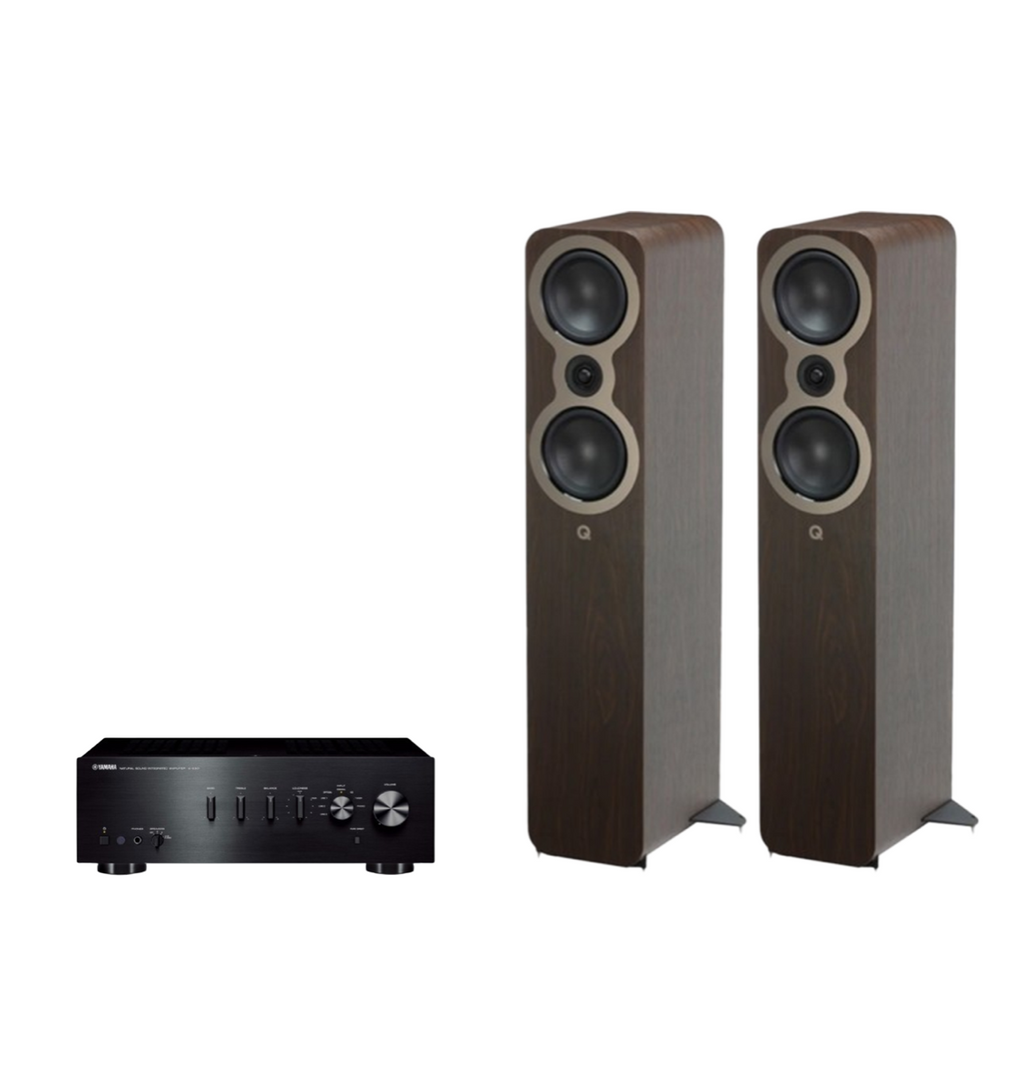 Yamaha A-S501 Hi-Fi Stereo Amplifier + Q Acoustics 3050c Floor Standing Speakers Package and 5 metres Classic 79 Strand