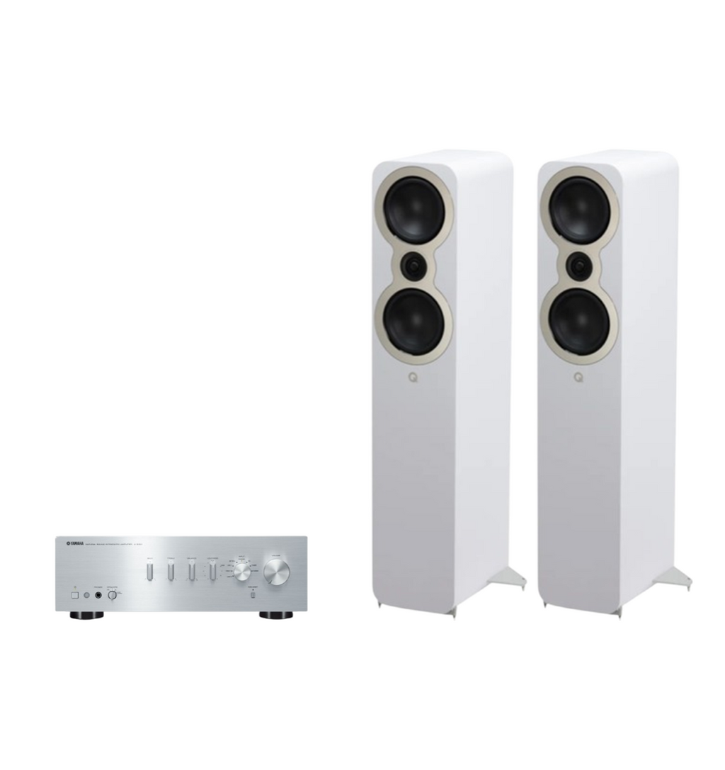 Yamaha A-S501 Hi-Fi Stereo Amplifier + Q Acoustics 3050c Floor Standing Speakers Package and 5 metres Classic 79 Strand