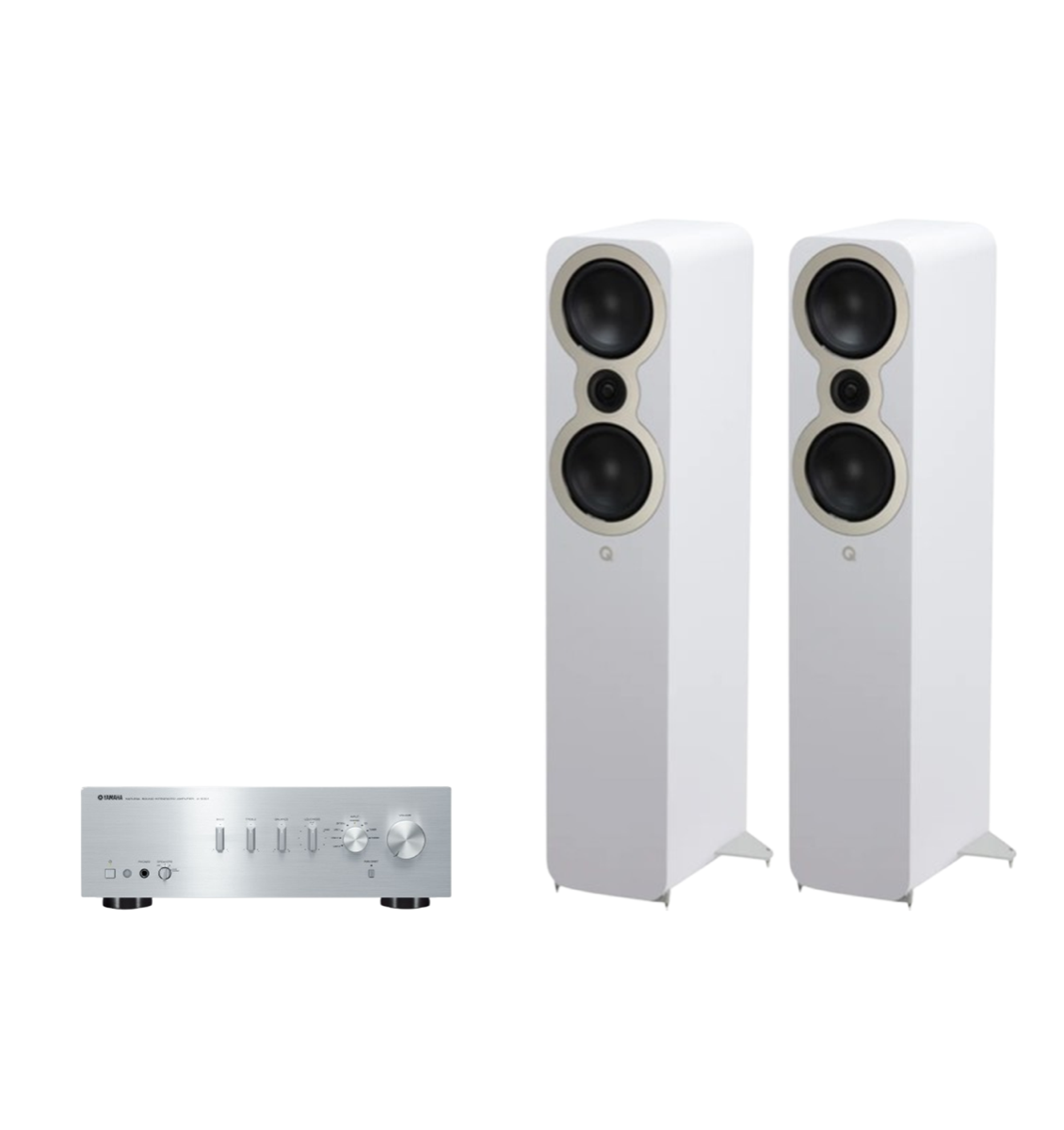 Yamaha A-S501 Hi-Fi Stereo Amplifier + Q Acoustics 3050c Floor Standing Speakers Package and 5 metres Classic 79 Strand