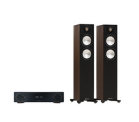 ARCAM A15+ Radia Plus Amplifier + Monitor Audio Bronze 300 7G Floor Standing Speakers Package and 5 metres Classic 79 Strand
