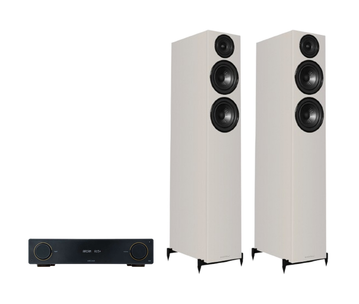 ARCAM A15+ Radia Plus Amplifier + Wharfedale Diamond 12.4i Floor Standing Speakers Package and 5 metres Classic 79 Strand