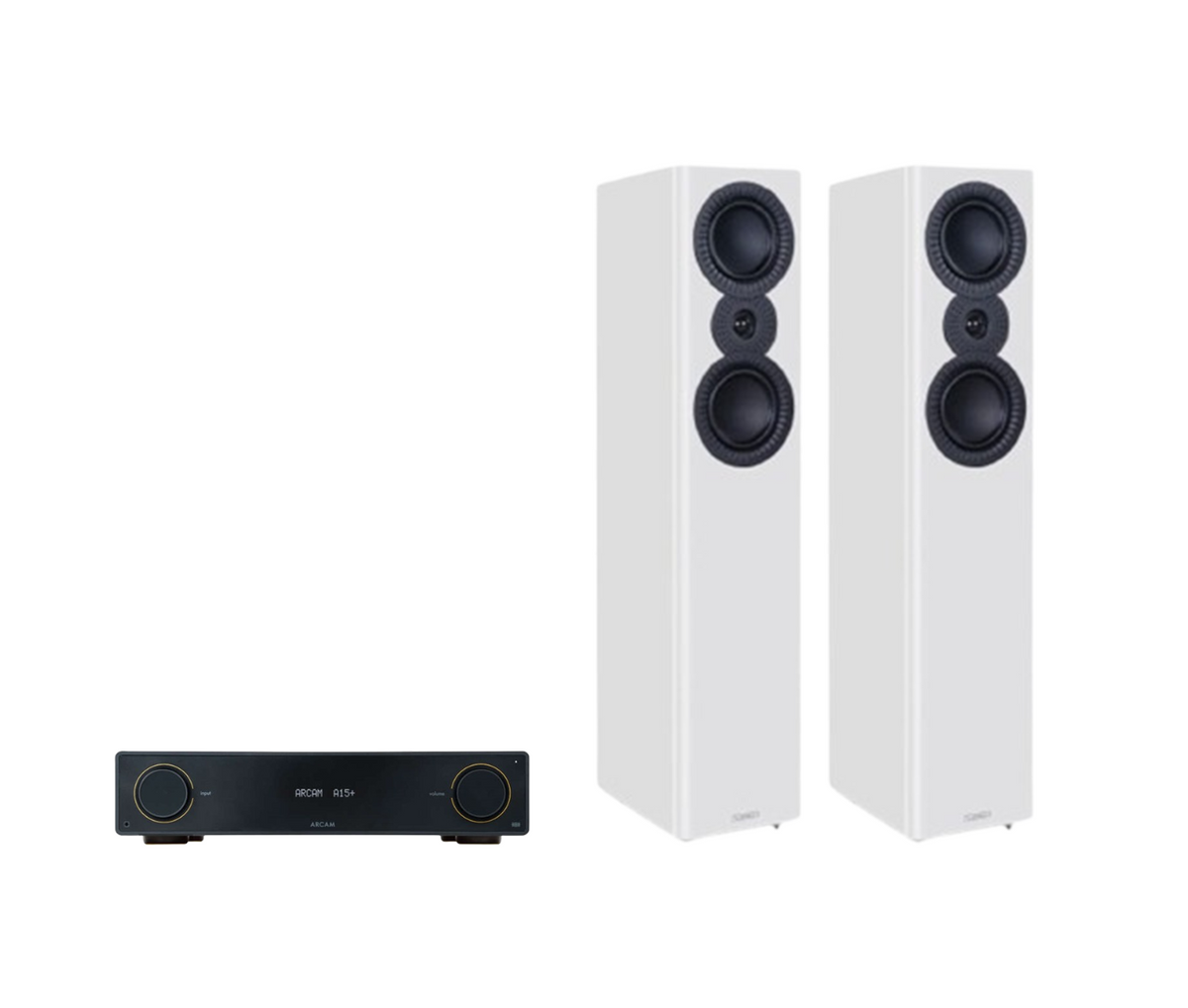 ARCAM A15+ Radia Plus Amplifier + Mission LX-4 MKII Floor Standing Speakers Package and 5 metres Classic 79 Strand