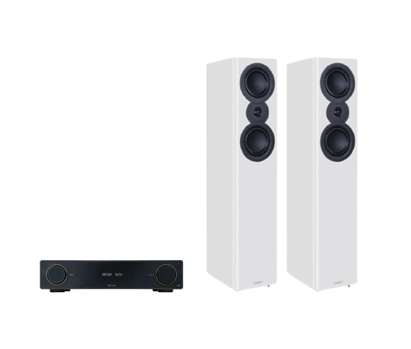ARCAM A15+ Radia Plus Amplifier + Mission LX-4 MKII Floor Standing Speakers Package and 5 metres Classic 79 Strand