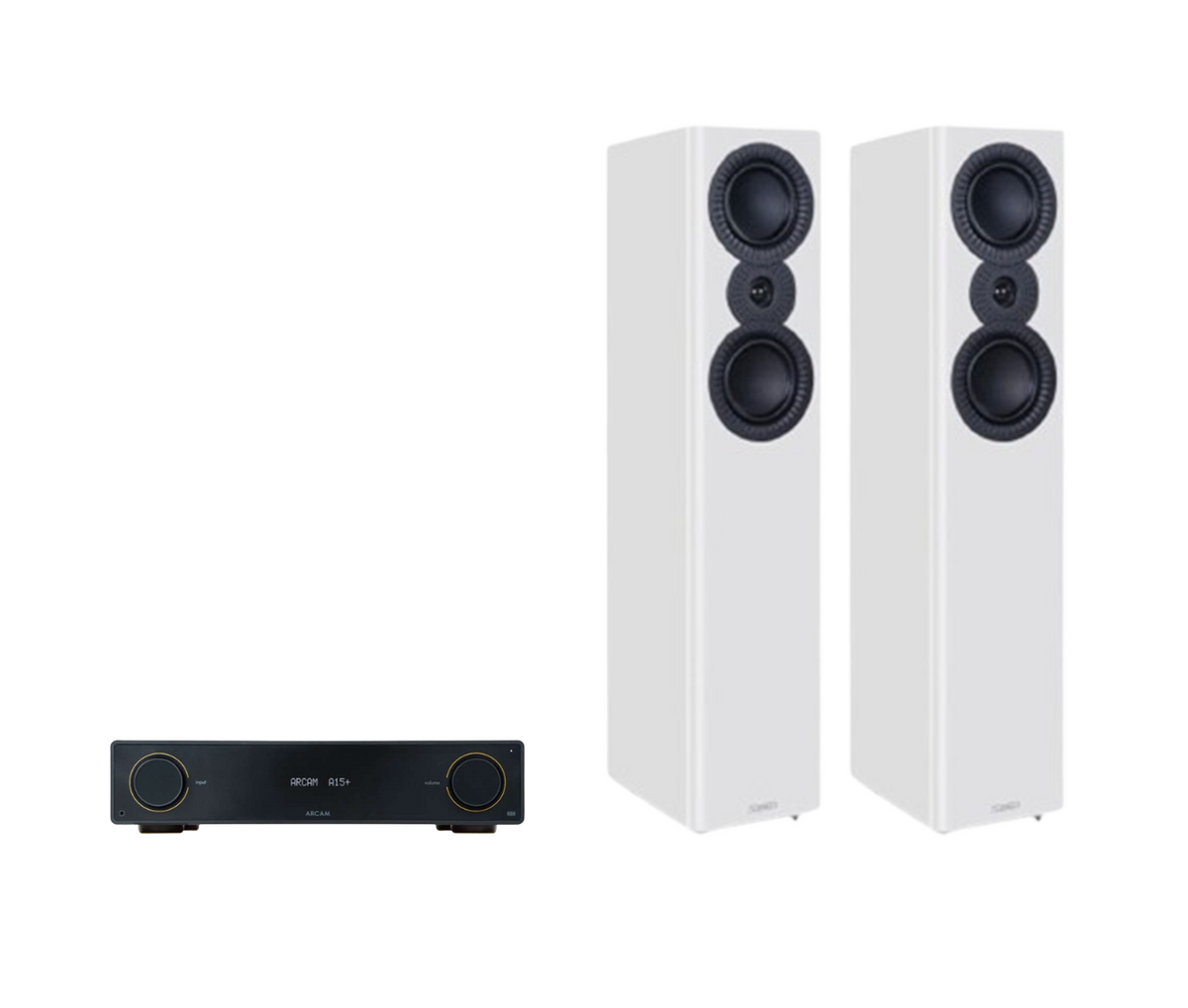 ARCAM A15+ Radia Plus Amplifier + Mission LX-5 MKII Floor Standing Speakers Package and 5 metres Classic 79 Strand