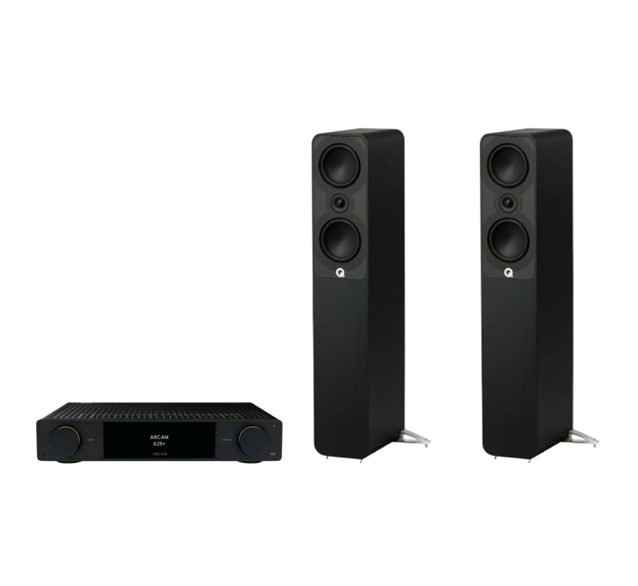 ARCAM A25+ Radia Plus Amplifier + Q Acoustics 5040 Floor Standing Speakers Package and 5 metres Classic 79 Strand
