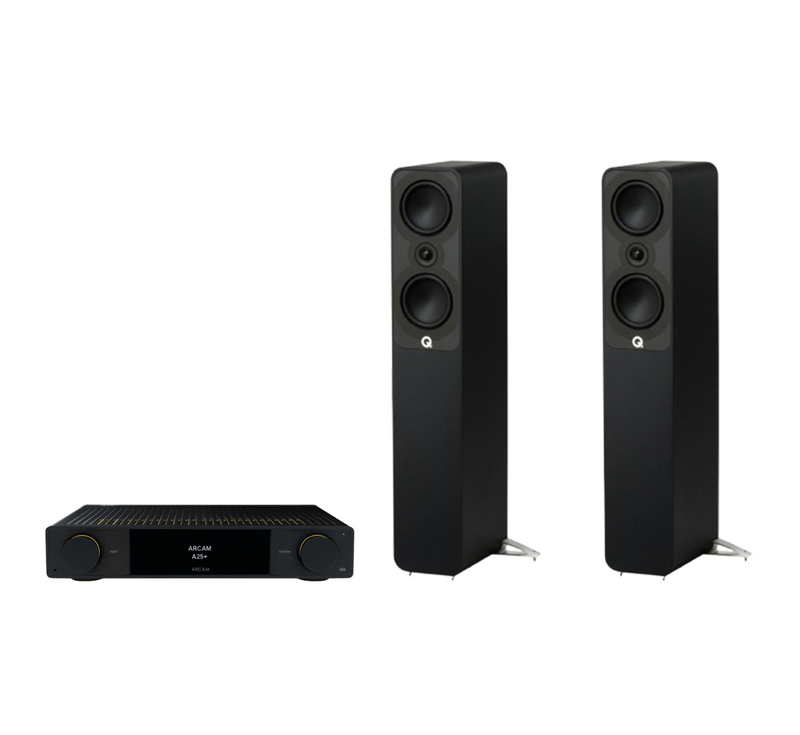 ARCAM A25+ Radia Plus Amplifier + Q Acoustics 5040 Floor Standing Speakers Package and 5 metres Classic 79 Strand