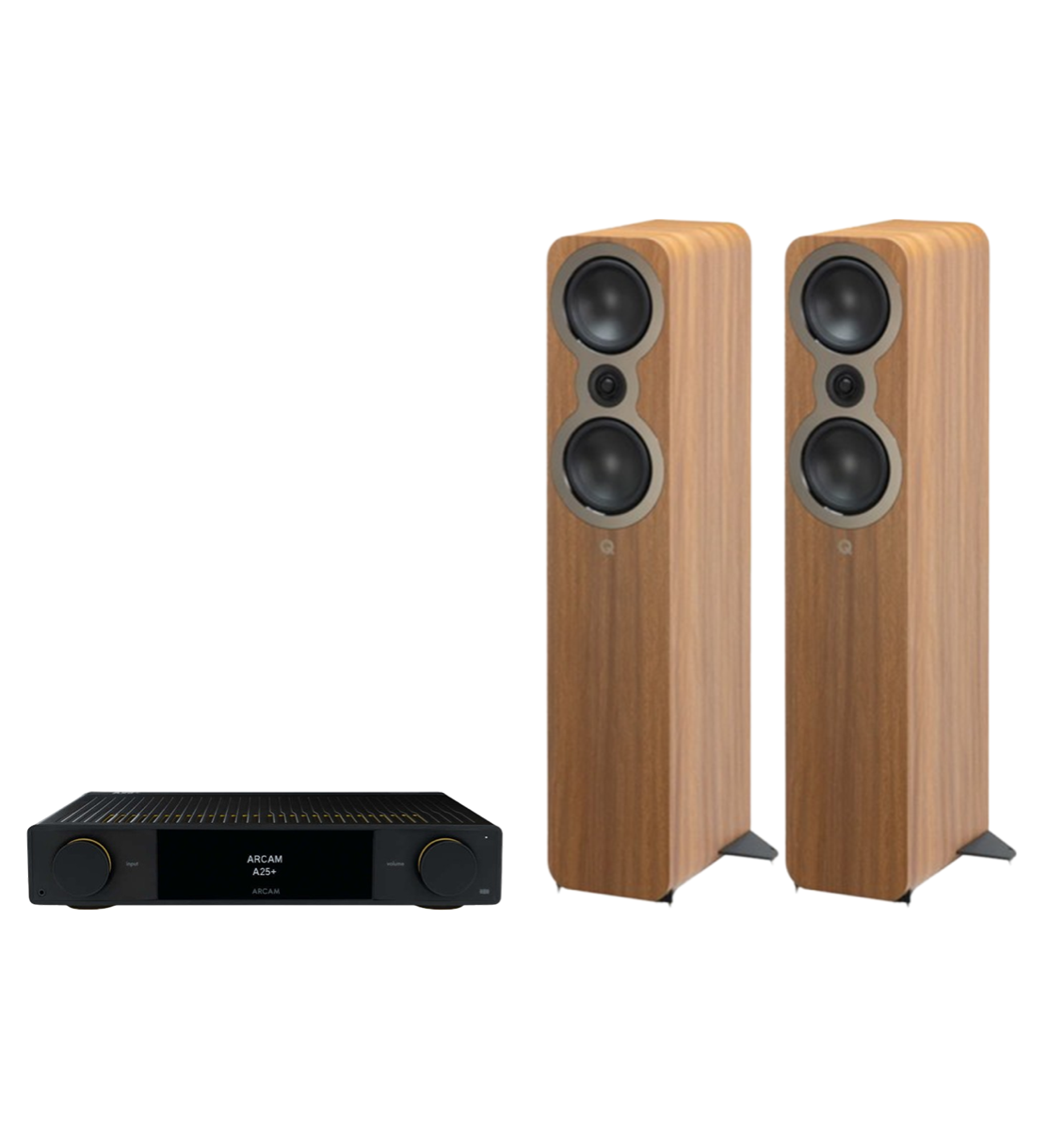 ARCAM A25+ Radia Plus Amplifier + Q Acoustics 3050c Floor Standing Speakers Package and 5 metres Classic 79 Strand
