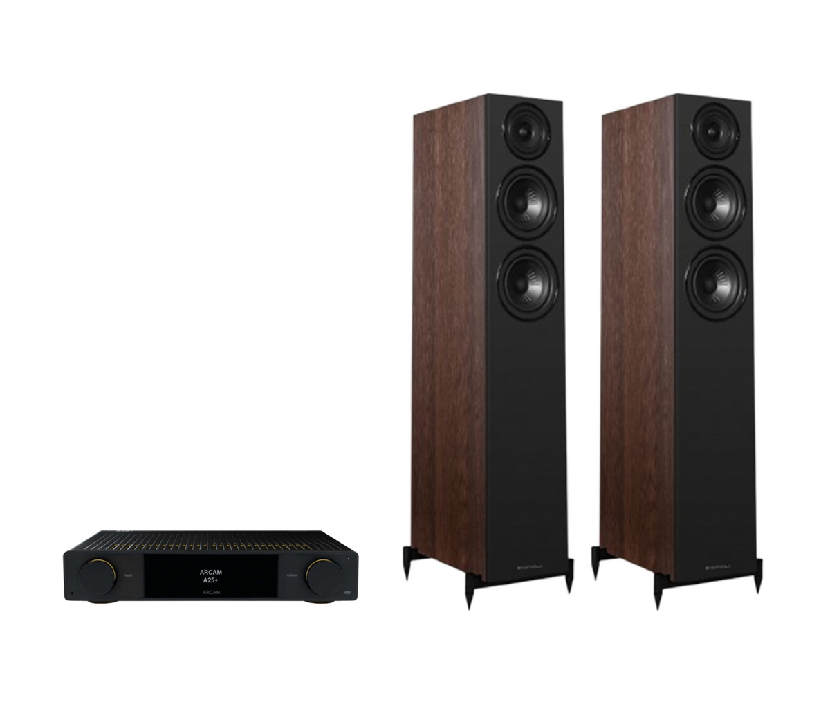 ARCAM A25+ Radia Plus Amplifier + Wharfedale Diamond 12.3i Floor Standing Speakers Package and 5 metres Classic 79 Strand