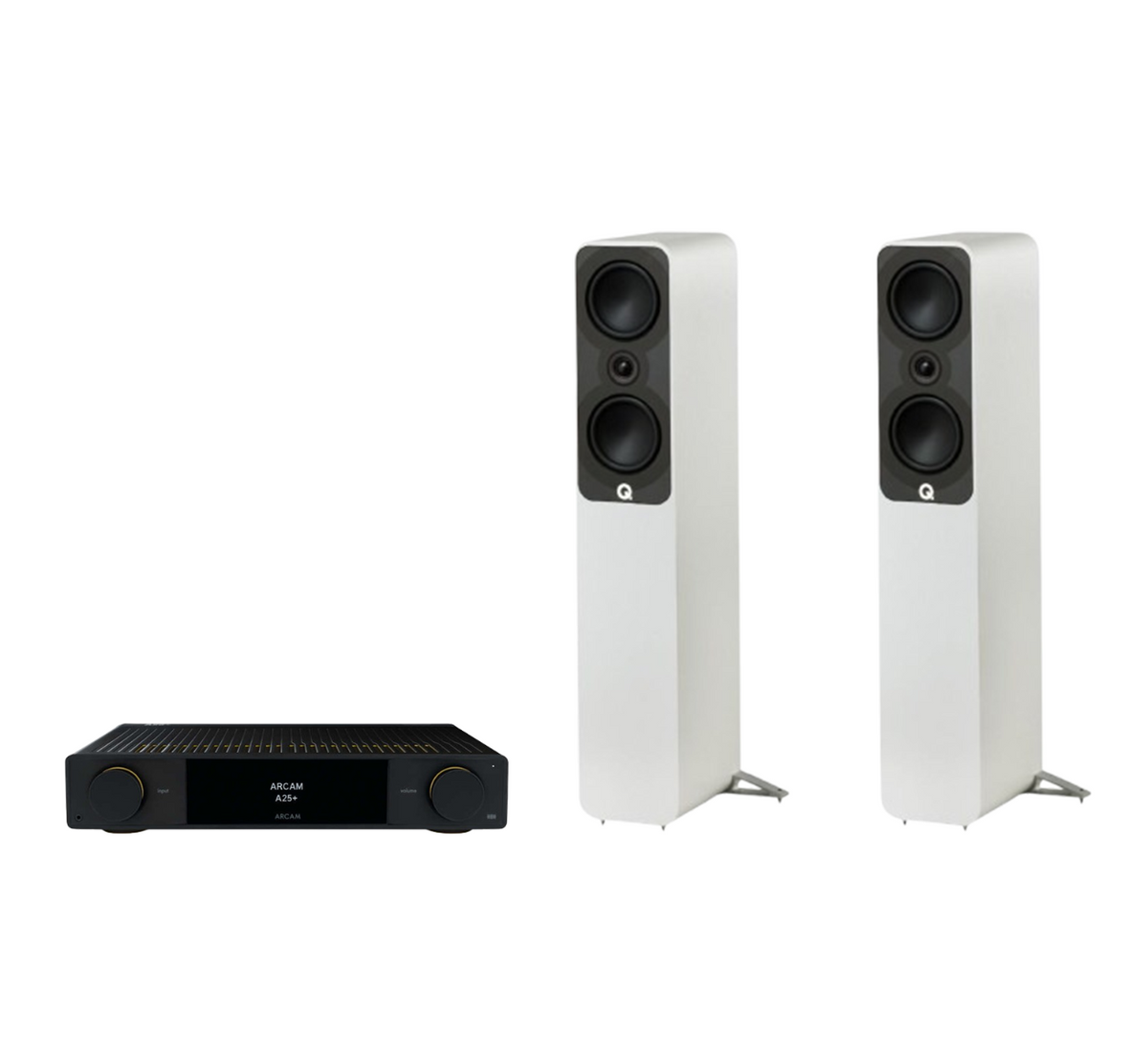 ARCAM A25+ Radia Plus Amplifier + Q Acoustics 5040 Floor Standing Speakers Package and 5 metres Classic 79 Strand
