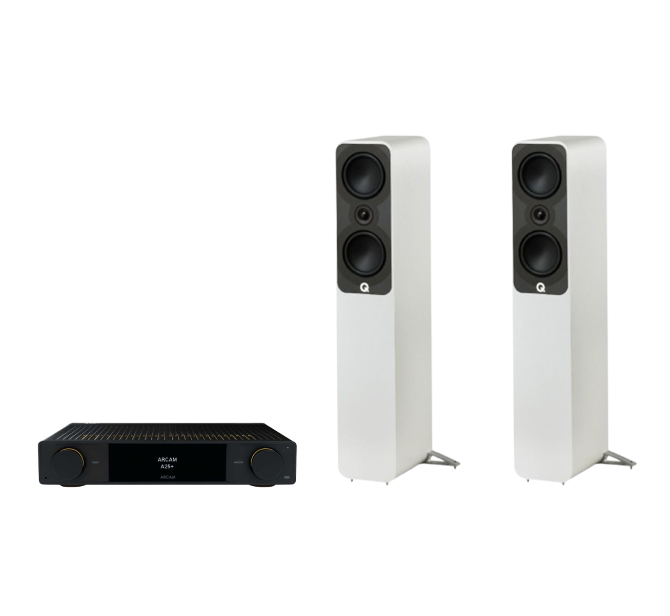 ARCAM A25+ Radia Plus Amplifier + Q Acoustics 5040 Floor Standing Speakers Package and 5 metres Classic 79 Strand