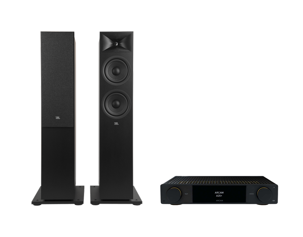 ARCAM A25+ Radia Plus Amplifier + JBL Stage 260F Floor Standing Speakers Package and 5 metres Classic 79 Strand