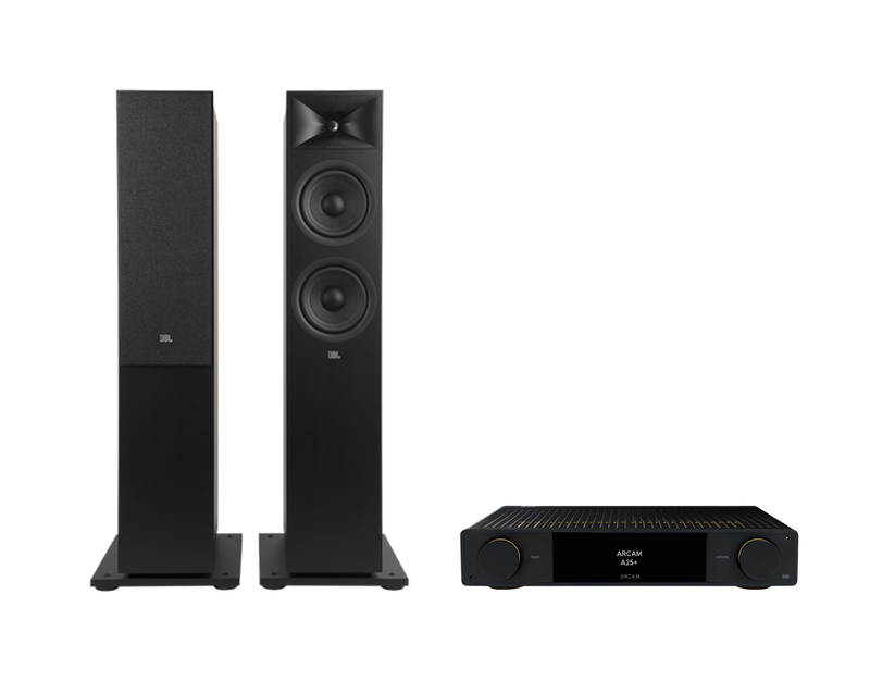 ARCAM A25+ Radia Plus Amplifier + JBL Stage 260F Floor Standing Speakers Package and 5 metres Classic 79 Strand