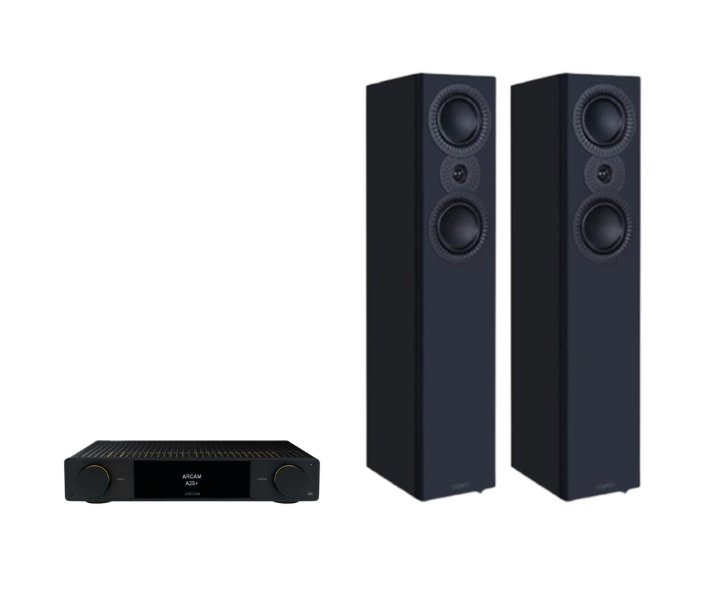 ARCAM A25+ Radia Plus Amplifier + Mission LX-5 MKII Floor Standing Speakers Package and 5 metres Classic 79 Strand
