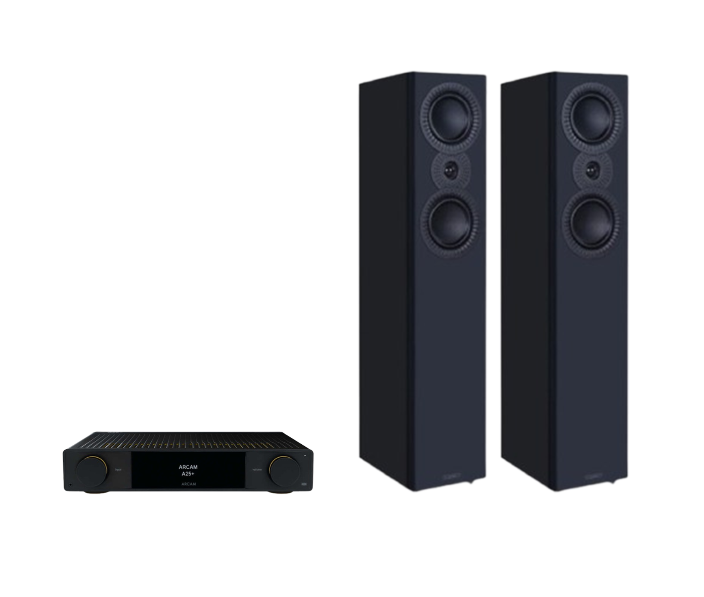 ARCAM A25+ Radia Plus Amplifier + Mission LX-5 MKII Floor Standing Speakers Package and 5 metres Classic 79 Strand