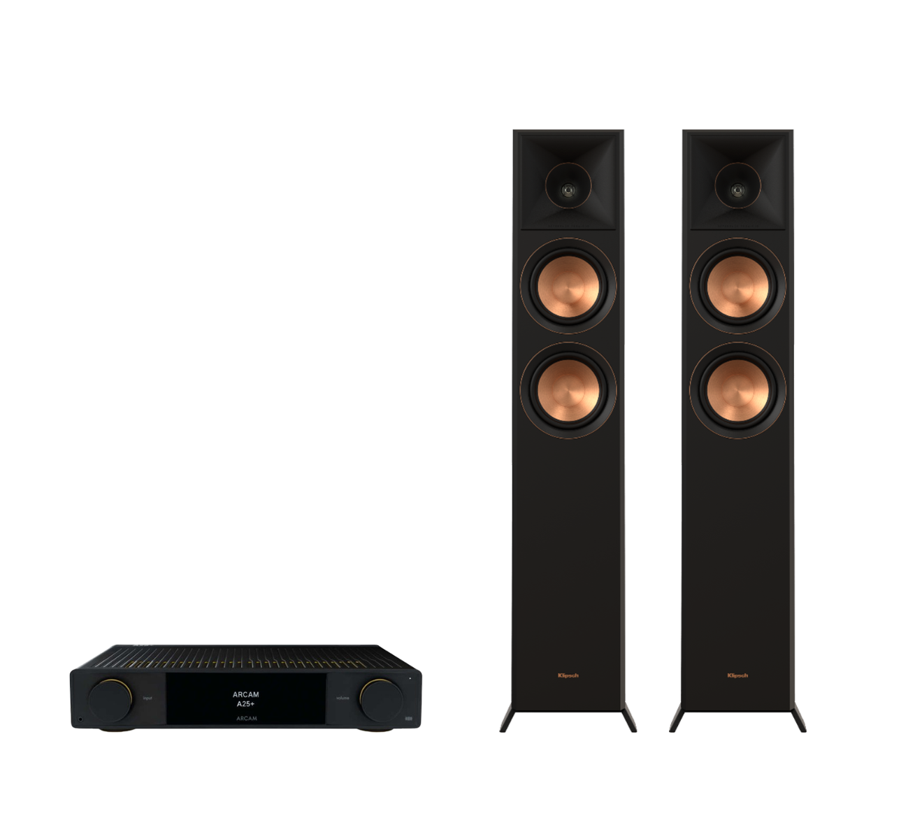ARCAM A25+ Radia Plus Amplifier + Klipsch RP-5000F II Floor Standing Speakers Package and 5 metres Classic 79 Strand
