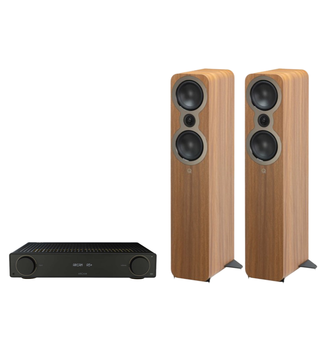 ARCAM A5+ Radia Plus Amplifier + Q Acoustics 3050c Floor Standing Speakers Package and 5 metres Classic 79 Strand