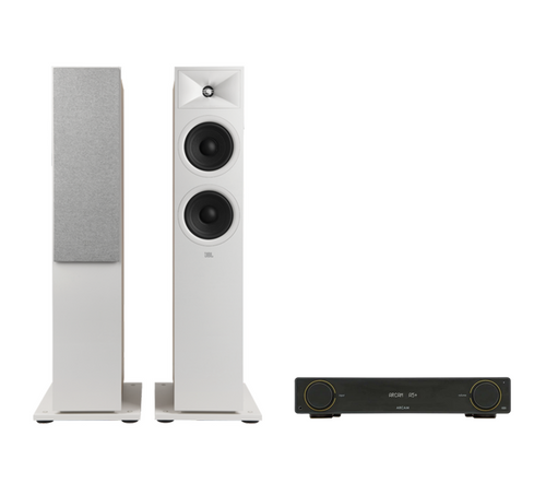 ARCAM A5+ Radia Plus Amplifier + JBL Stage 280F Floor Standing Speakers Package and 5 metres Classic 79 Strand