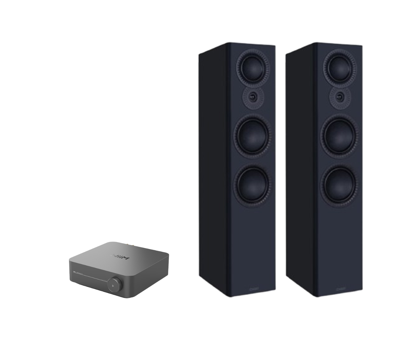 WiiM AMP Pro Music Streaming Amplifier + Mission LX-6 MKII Floor Standing Speakers Package and 5 metres Classic 79 Strand