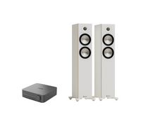 WiiM AMP Pro Music Streaming Amplifier + Monitor Audio Bronze 300 7G Floor Standing Speakers Package and 5 metres Classic 79 Strand