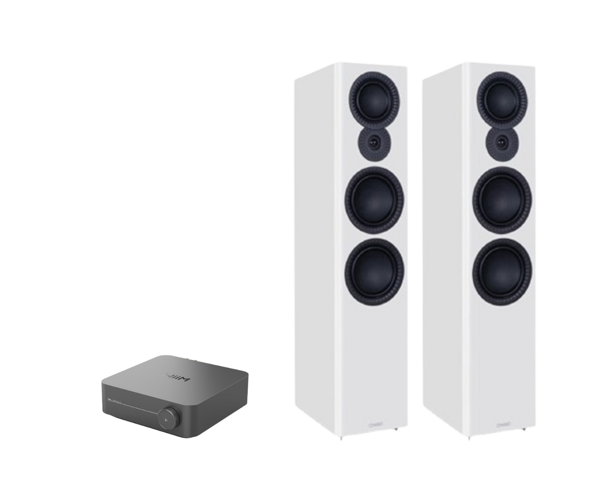 WiiM AMP Pro Music Streaming Amplifier + Mission LX-6 MKII Floor Standing Speakers Package and 5 metres Classic 79 Strand