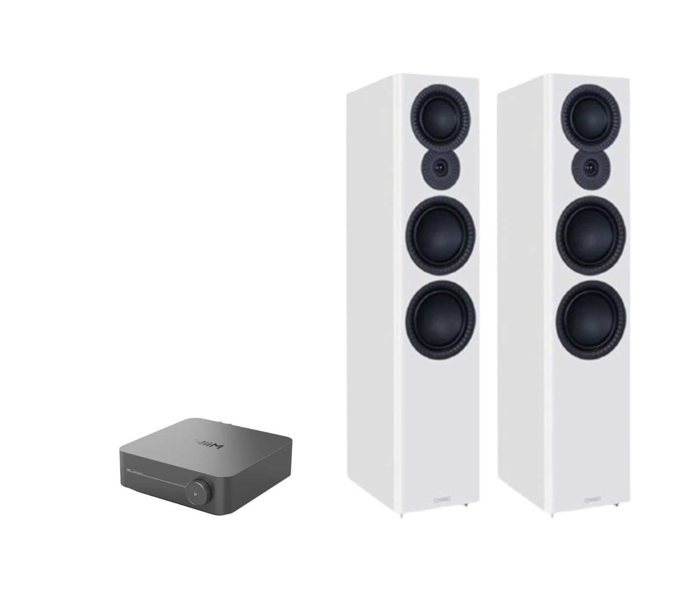 WiiM AMP Pro Music Streaming Amplifier + Mission LX-6 MKII Floor Standing Speakers Package and 5 metres Classic 79 Strand