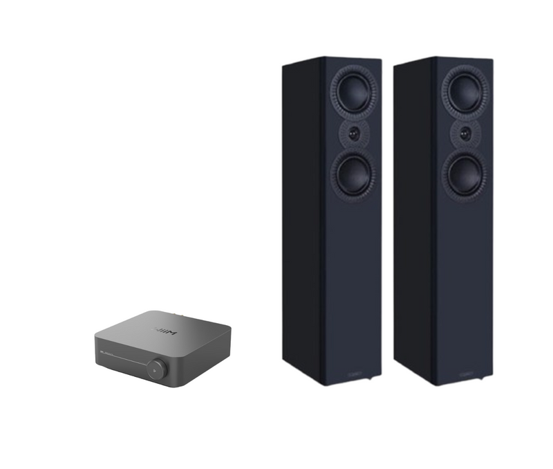 WiiM AMP Pro Music Streaming Amplifier + Mission LX-5 MKII Floor Standing Speakers Package and 5 metres Classic 79 Strand
