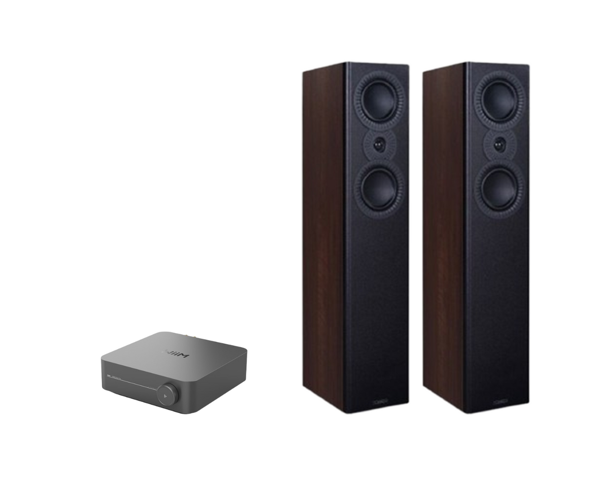 WiiM AMP Pro Music Streaming Amplifier + Mission LX-5 MKII Floor Standing Speakers Package and 5 metres Classic 79 Strand