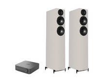 WiiM AMP Pro Music Streaming Amplifier + Wharfedale Diamond 12.4i Floor Standing Speakers Package and 5 metres Classic 79 Strand