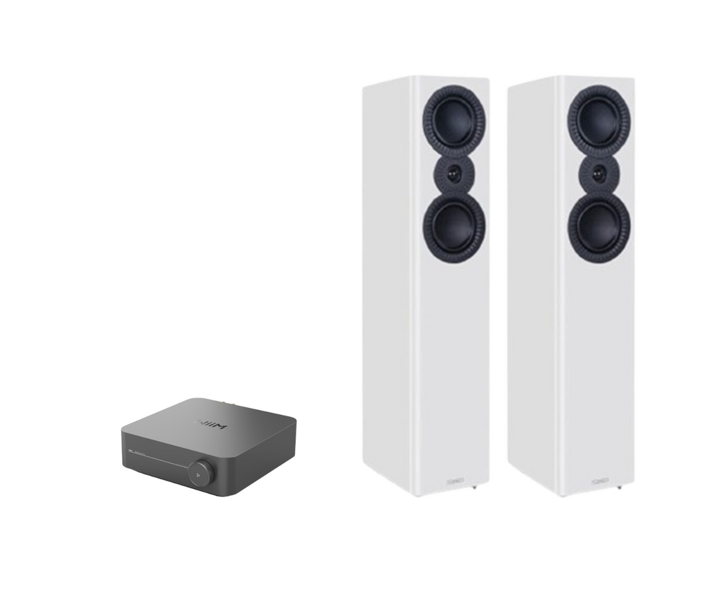 WiiM AMP Pro Music Streaming Amplifier + Mission LX-5 MKII Floor Standing Speakers Package and 5 metres Classic 79 Strand