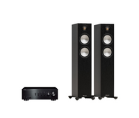 Yamaha A-S301 Hi-Fi Stereo Amplifier + Monitor Audio Bronze 300 7G Floor Standing Speakers Package and 5 metres Classic 79 Strand