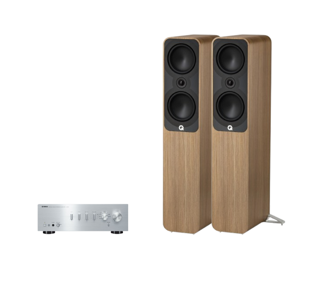 Yamaha A-S501 Hi-Fi Stereo Amplifier + Q Acoustics 5050 Floor Standing Speakers Package and 5 metres Classic 79 Strand