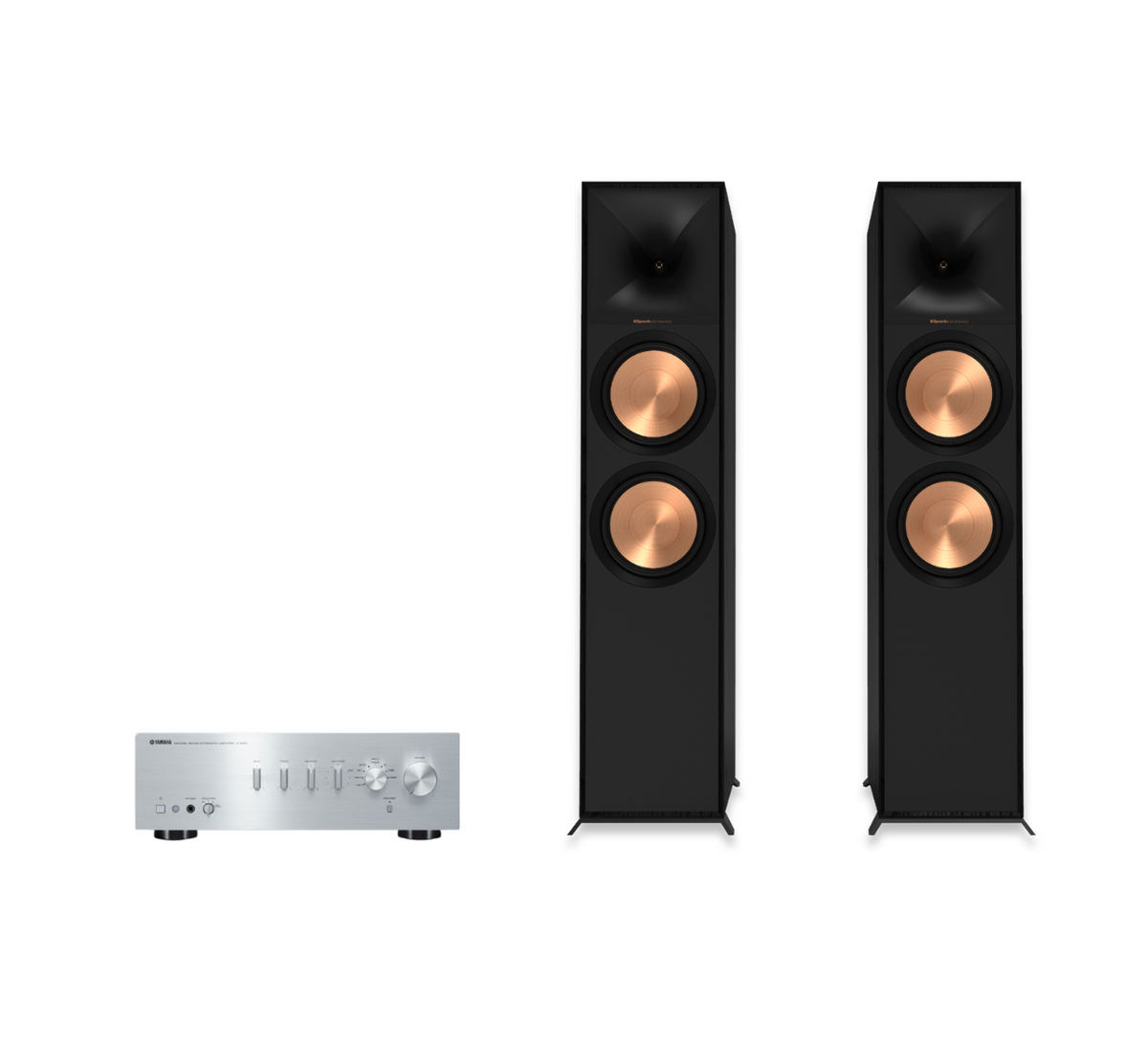 Yamaha A-S301 Hi-Fi Stereo Amplifier + Klipsch R-800F Floor Standing Speakers Package and 5 metres Classic 79 Strand