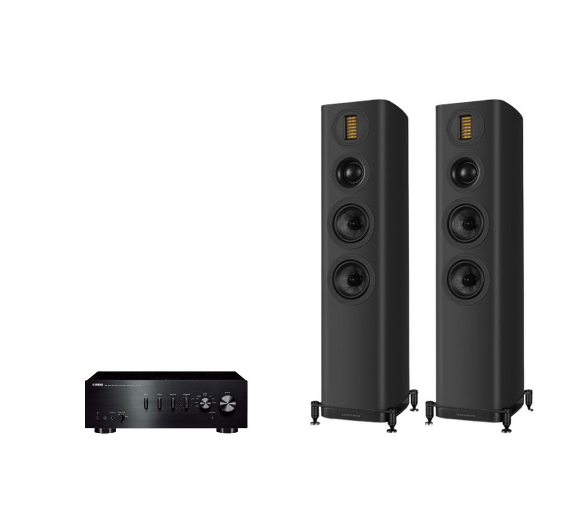 Yamaha A-S301 Hi-Fi Stereo Amplifier + Wharfedale Evo 5.3 Floor Standing Speakers Package and 5 metres Classic 79 Strand