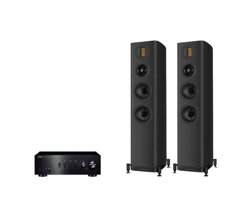 Yamaha A-S301 Hi-Fi Stereo Amplifier + Wharfedale Evo 5.3 Floor Standing Speakers Package and 5 metres Classic 79 Strand