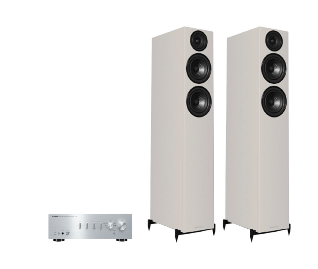Yamaha A-S301 Hi-Fi Stereo Amplifier + Wharfedale Diamond 12.4i Floor Standing Speakers Package and 5 metres Classic 79 Strand