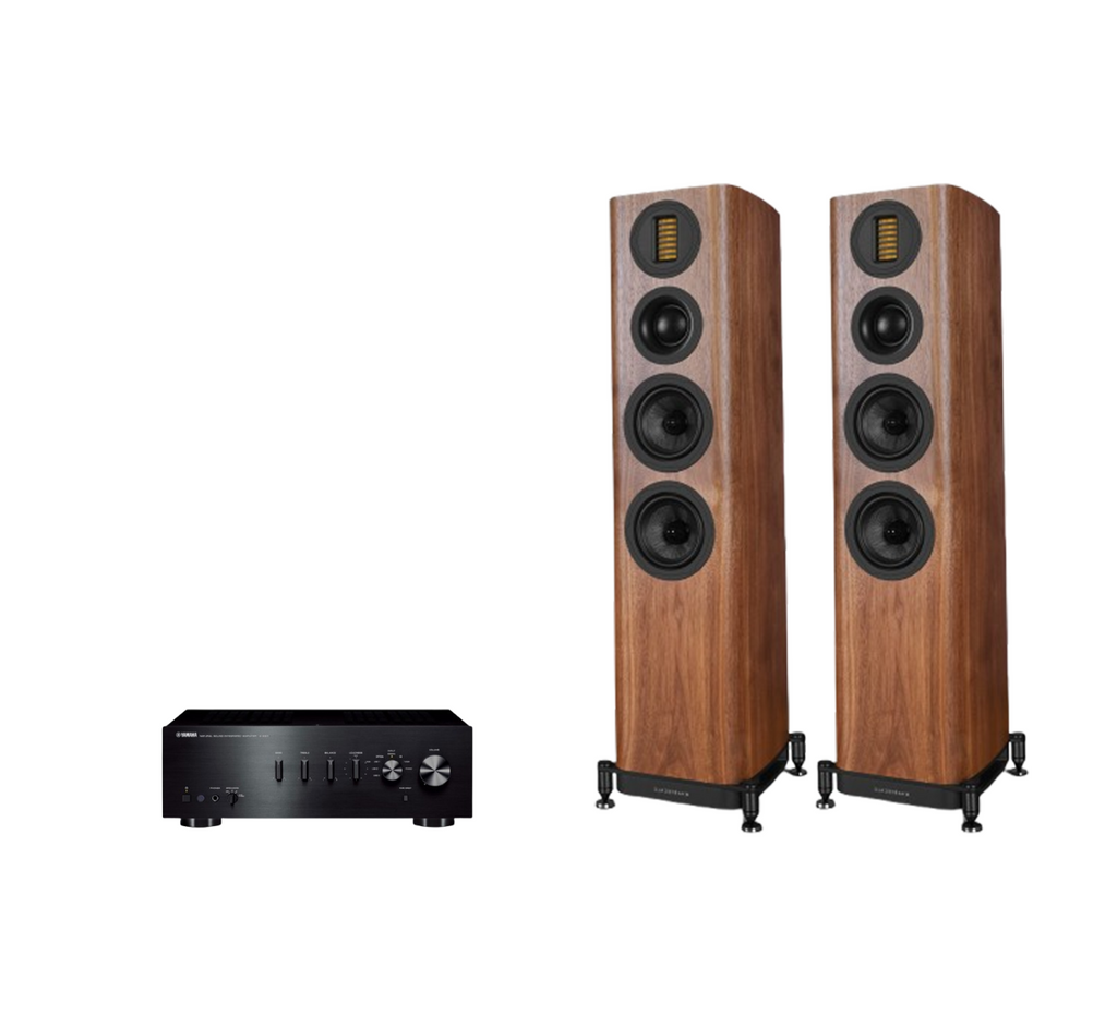 Yamaha A-S501 Hi-Fi Stereo Amplifier + Wharfedale Evo 5.3 Floor Standing Speakers Package and 5 metres Classic 79 Strand